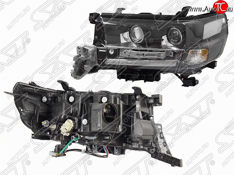 24 499 р. Левая фара передняя SAT LED EXECUTIVE BLACK/WHITE  Toyota Land Cruiser  200 (2015-2021) 2-ой рестайлинг  с доставкой в г. Набережные‑Челны