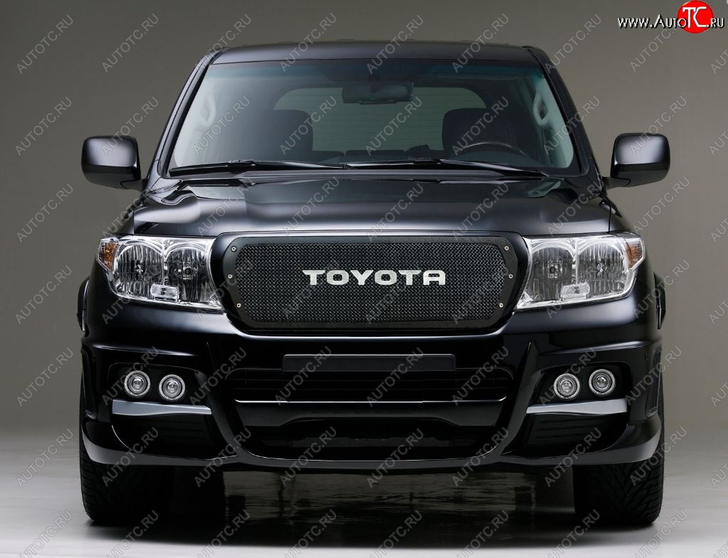 17 699 р. Решетка радиатора CrTuning Toyota Land Cruiser 200 2-ой рестайлинг (2015-2021) (С надписью TOYOTA)  с доставкой в г. Набережные‑Челны