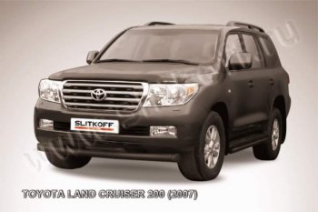 9 999 р. Защита переднего бампера из трубы d76 Slitkoff Toyota Land Cruiser 200 дорестайлинг (2007-2012) (Цвет: серебристый)  с доставкой в г. Набережные‑Челны. Увеличить фотографию 1