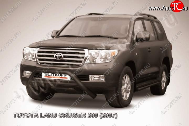 18 649 р. Кенгурятник d76 низкий широкий с перемычкой  Toyota Land Cruiser  200 (2007-2012) дорестайлинг (Цвет: серебристый)  с доставкой в г. Набережные‑Челны