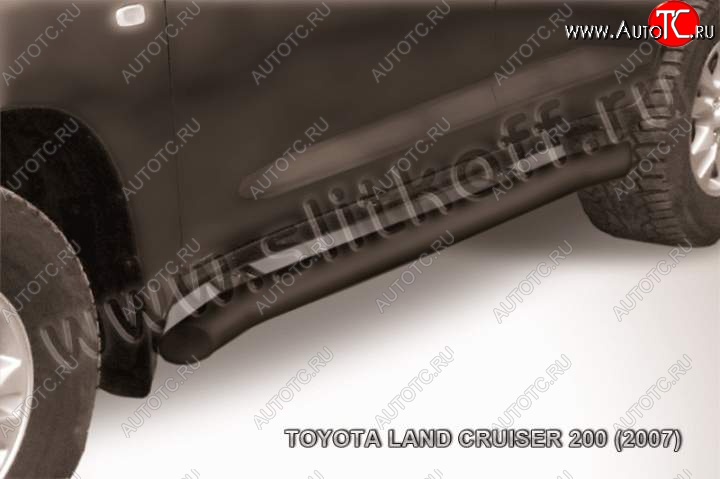 14 649 р. Защита порогов Slitkoff Toyota Land Cruiser 200 дорестайлинг (2007-2012) (Цвет: серебристый)  с доставкой в г. Набережные‑Челны