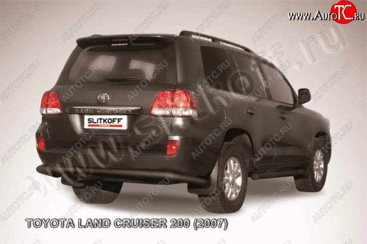 12 949 р. Защита задняя Slitkoff Toyota Land Cruiser 200 дорестайлинг (2007-2012) (Цвет: серебристый)  с доставкой в г. Набережные‑Челны