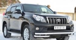 26 549 р. Защита переднего бампера (Ø63 мм с углами, нержавейка) SLITKOFF Toyota Land Cruiser Prado J150 дорестайлинг (2009-2013)  с доставкой в г. Набережные‑Челны. Увеличить фотографию 4