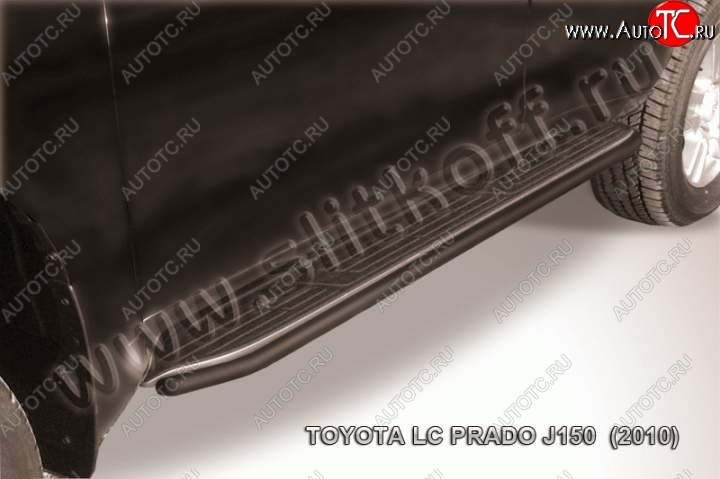 10 399 р. Защита штатного порога d42 Slitkoff  Toyota Land Cruiser Prado  J150 (2009-2013) дорестайлинг (Цвет: серебристый)  с доставкой в г. Набережные‑Челны