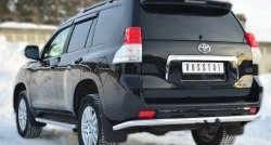 21 699 р. Одинарная защита заднего бампера из трубы диаметром 63 мм SLITKOFF  Toyota Land Cruiser Prado  J150 (2009-2013) дорестайлинг  с доставкой в г. Набережные‑Челны. Увеличить фотографию 4