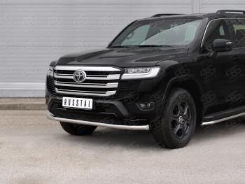 21 749 р. Защита переднего бампера (Ø63 мм, нержавейка) SLITKOFF Toyota Land Cruiser J300 дорестайлинг (2021-2024)  с доставкой в г. Набережные‑Челны. Увеличить фотографию 2