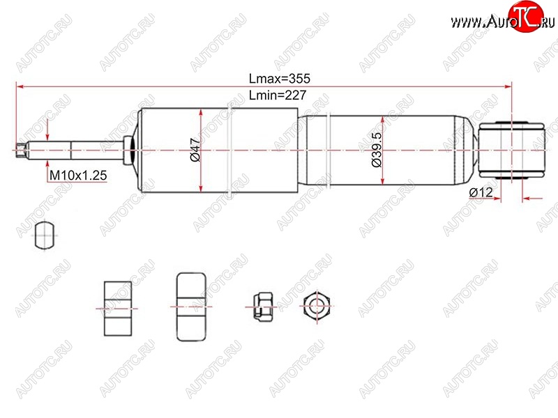 2 269 р. Амортизатор передний LH=RH SAT Toyota LiteAce Noah (1996-2001)  с доставкой в г. Набережные‑Челны