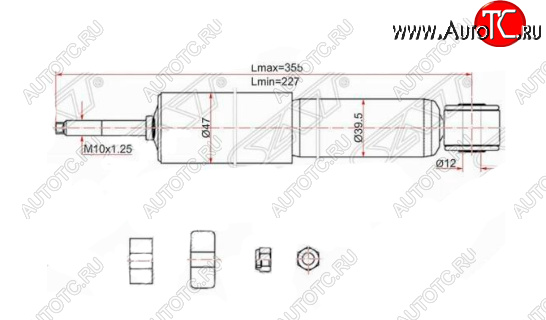 1 589 р. Амортизатор передний SAT Toyota LiteAce Noah (1996-2001)  с доставкой в г. Набережные‑Челны