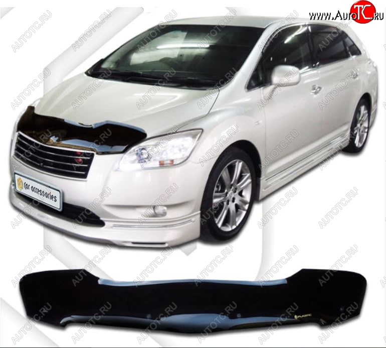 2 199 р. Дефлектор капота CA-Plastiс  Toyota Mark X ZIO  NA10 (2007-2011) дорестайлинг (Classic черный, Без надписи)  с доставкой в г. Набережные‑Челны