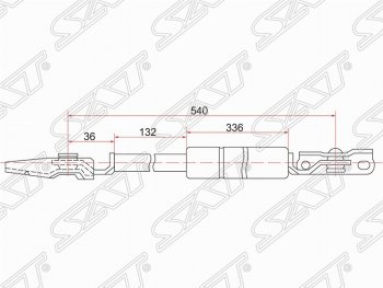 1 189 р. Левый газовый упор крышки багажника SAT  Toyota Nadia  XN10 (1998-2003) дорестайлинг, рестайлинг минивэн  с доставкой в г. Набережные‑Челны. Увеличить фотографию 1