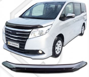 1 999 р. Дефлектор капота CA-Plastiс  Toyota Noah  3 (2014-2017) дорестайлинг (Classic черный, Без надписи)  с доставкой в г. Набережные‑Челны. Увеличить фотографию 1