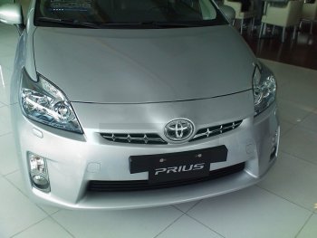 1 459 р. Декоративные элементы решетки радиатора SAT Toyota Prius XW30 дорестайлинг (2009-2011) (Хром)  с доставкой в г. Набережные‑Челны. Увеличить фотографию 2