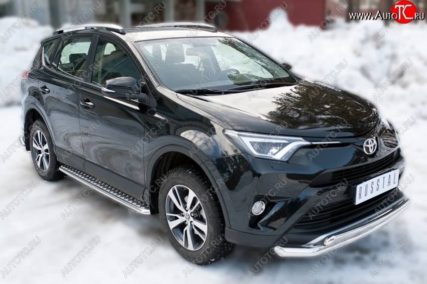 38 849 р. Широкая защита порогов с трубой диаметром 42 мм SLITKOFF v3 Toyota RAV4 XA40 5 дв. рестайлинг (2015-2019)  с доставкой в г. Набережные‑Челны