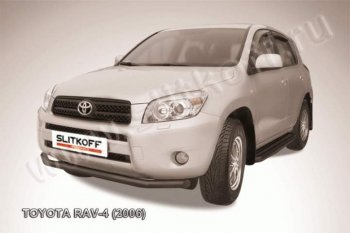 6 299 р. Защита переднего бампер Slitkoff  Toyota RAV4  XA305 (2005-2009) 5 дв. дорестайлинг (Цвет: серебристый)  с доставкой в г. Набережные‑Челны. Увеличить фотографию 1