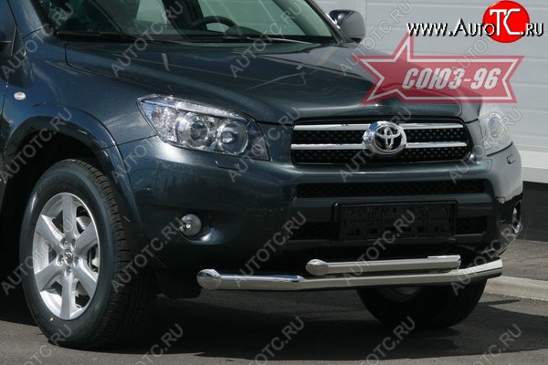 13 139 р. Защита переднего бампера двойная Souz-96 (d76/60) Toyota RAV4 XA305 5 дв. дорестайлинг (2005-2009)  с доставкой в г. Набережные‑Челны