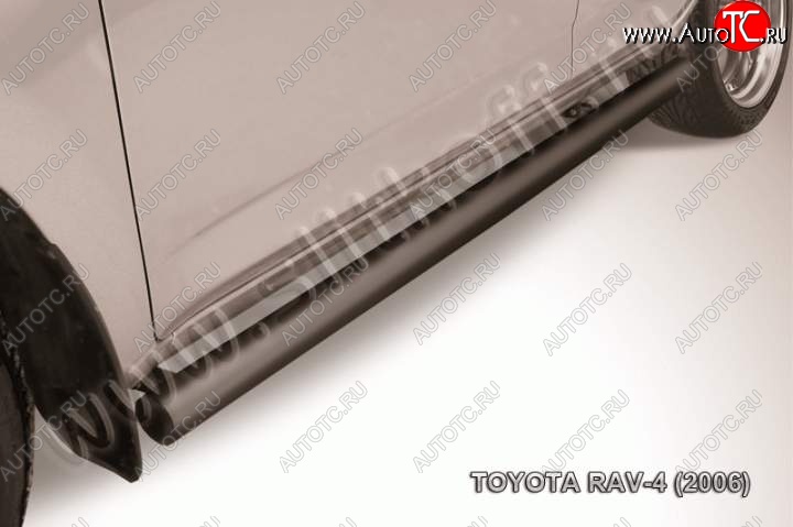 10 599 р. Защита порогов Slitkoff  Toyota RAV4  XA305 (2005-2009) 5 дв. дорестайлинг (Цвет: серебристый)  с доставкой в г. Набережные‑Челны