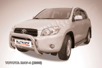 Защита переднего бампера Slitkoff (Ø76 мм, низкая) Toyota (Тойота) RAV4 (рав)  XA305 (2005-2009) XA305 5 дв. дорестайлинг