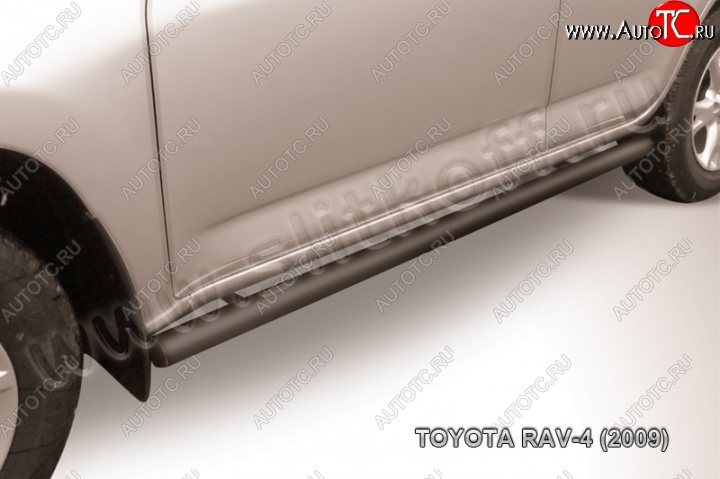 9 849 р. Защита порогов Slitkoff  Toyota RAV4  XA30 (2008-2010) 5 дв. 1-ый рестайлинг (Цвет: серебристый)  с доставкой в г. Набережные‑Челны