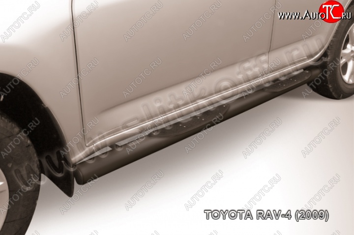 10 999 р. Защита порогов Slitkoff  Toyota RAV4  XA30 (2008-2010) 5 дв. 1-ый рестайлинг (Цвет: серебристый)  с доставкой в г. Набережные‑Челны