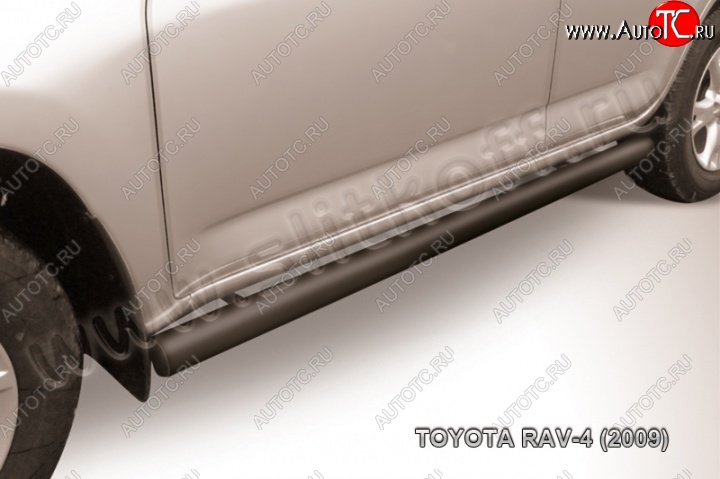 10 599 р. Защита порогов Slitkoff  Toyota RAV4  XA30 (2008-2010) 5 дв. 1-ый рестайлинг (Цвет: серебристый)  с доставкой в г. Набережные‑Челны