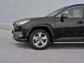 16 999 р. Защита переднего бампера (Ø42 мм, нержавейка) SLITKOFF  Toyota RAV4  XA50 (2018-2024) 5 дв. дорестайлинг  с доставкой в г. Набережные‑Челны. Увеличить фотографию 4