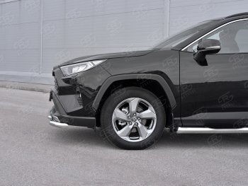 22 399 р. Защита переднего бампера (2 трубы Ø63 и 42 мм, нержавейка) SLITKOFF Toyota RAV4 XA50 5 дв. дорестайлинг (2018-2024)  с доставкой в г. Набережные‑Челны. Увеличить фотографию 4