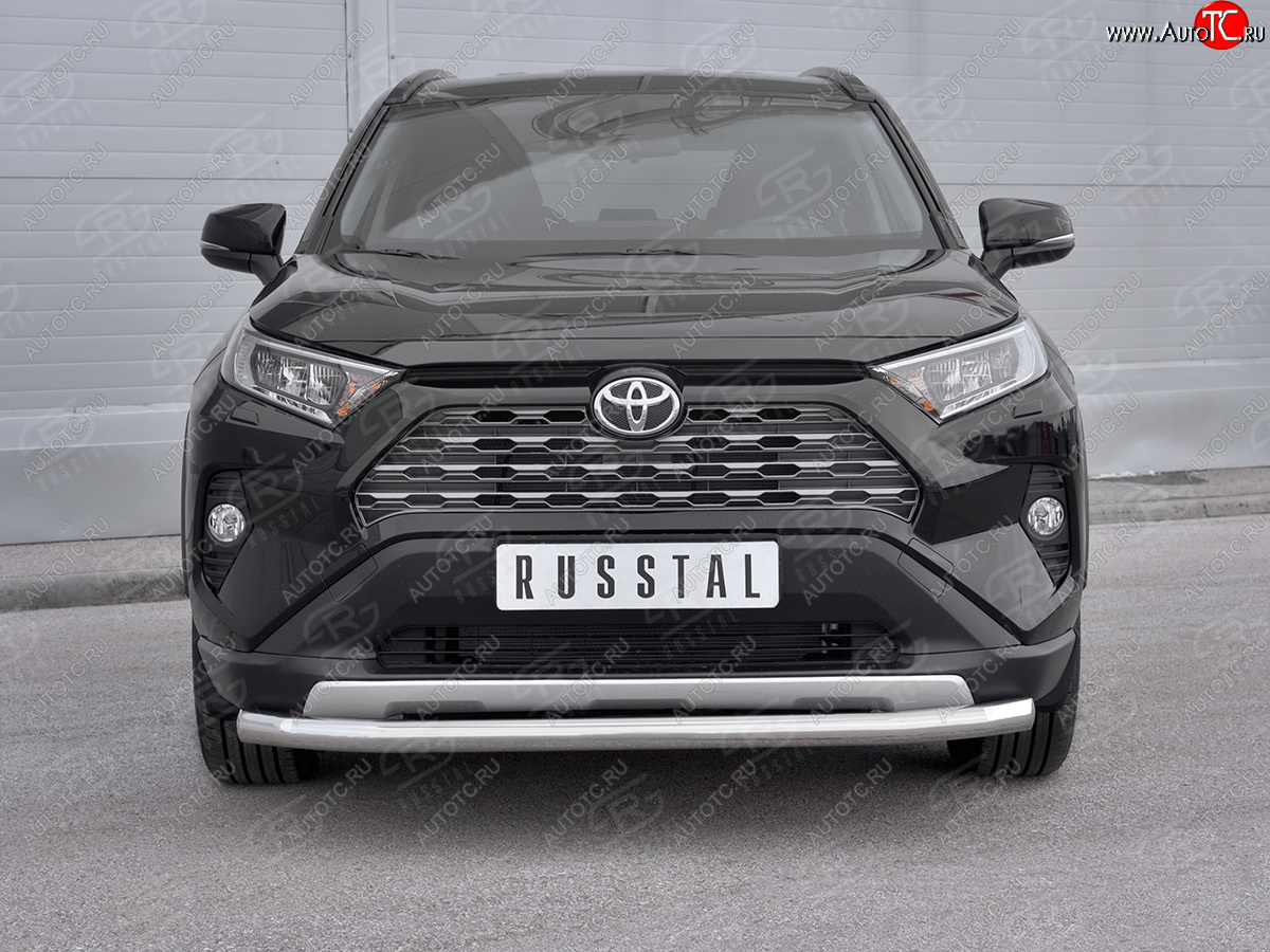 18 199 р. Защита переднего бампера (Ø63 мм, нержавейка) SLITKOFF Toyota RAV4 XA50 5 дв. дорестайлинг (2018-2024)  с доставкой в г. Набережные‑Челны