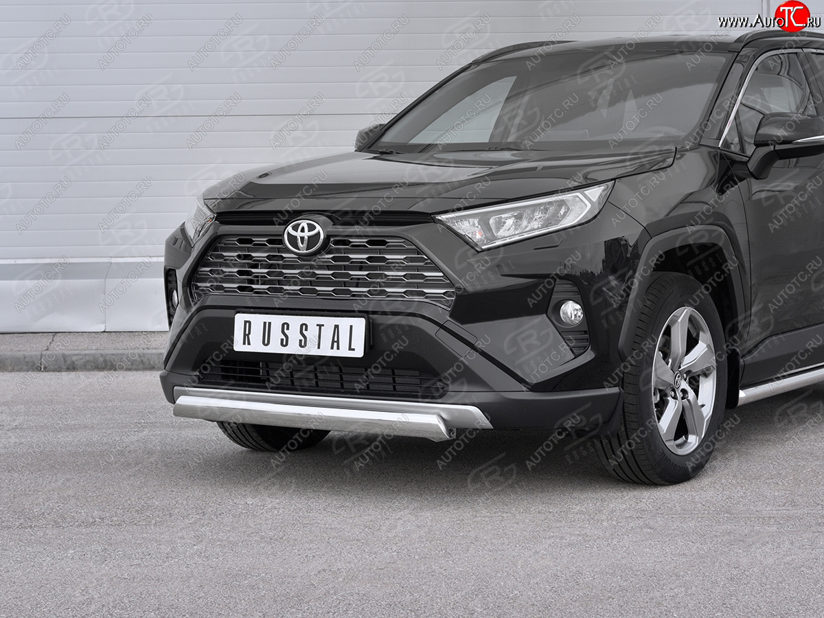 15 999 р. Защита переднего бампера (Ø75х42 мм, нержавейка) Russtal Toyota RAV4 XA50 5 дв. дорестайлинг (2018-2024)  с доставкой в г. Набережные‑Челны