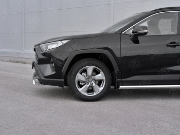 15 999 р. Защита переднего бампера (Ø75х42 мм, нержавейка) Russtal Toyota RAV4 XA50 5 дв. дорестайлинг (2018-2024)  с доставкой в г. Набережные‑Челны. Увеличить фотографию 4