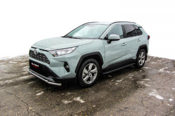 19 449 р. Пороги алюминиевые Slitkoff  Toyota RAV4  XA50 (2018-2024) 5 дв. дорестайлинг (Optima Black )  с доставкой в г. Набережные‑Челны. Увеличить фотографию 3