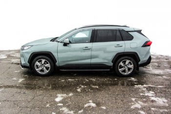 19 449 р. Пороги алюминиевые Slitkoff  Toyota RAV4  XA50 (2018-2024) 5 дв. дорестайлинг (Optima Black )  с доставкой в г. Набережные‑Челны. Увеличить фотографию 4