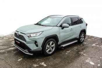 19 449 р. Пороги алюминиевые Slitkoff  Toyota RAV4  XA50 (2018-2024) 5 дв. дорестайлинг (Optima Silver)  с доставкой в г. Набережные‑Челны. Увеличить фотографию 3