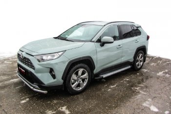 24 999 р. Пороги алюминиевые Slitkoff  Toyota RAV4  XA50 (2018-2024) 5 дв. дорестайлинг (Standart Silver)  с доставкой в г. Набережные‑Челны. Увеличить фотографию 2