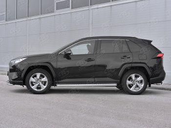 26 999 р. Пороги SLITKOFF d42 с листом  Toyota RAV4  XA50 (2018-2024) 5 дв. дорестайлинг (лист алюминий, труба нержавейка)  с доставкой в г. Набережные‑Челны. Увеличить фотографию 3