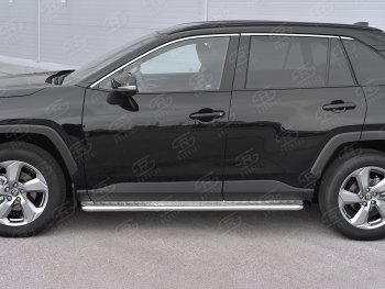 26 999 р. Пороги SLITKOFF d42 с листом  Toyota RAV4  XA50 (2018-2024) 5 дв. дорестайлинг (лист алюминий, труба нержавейка)  с доставкой в г. Набережные‑Челны. Увеличить фотографию 2