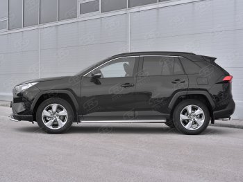 35 549 р. Пороги SLITKOFF d42 с листом  Toyota RAV4  XA50 (2018-2025) 5 дв. дорестайлинг (лист нержавейка, труба нержавейка)  с доставкой в г. Набережные‑Челны. Увеличить фотографию 3