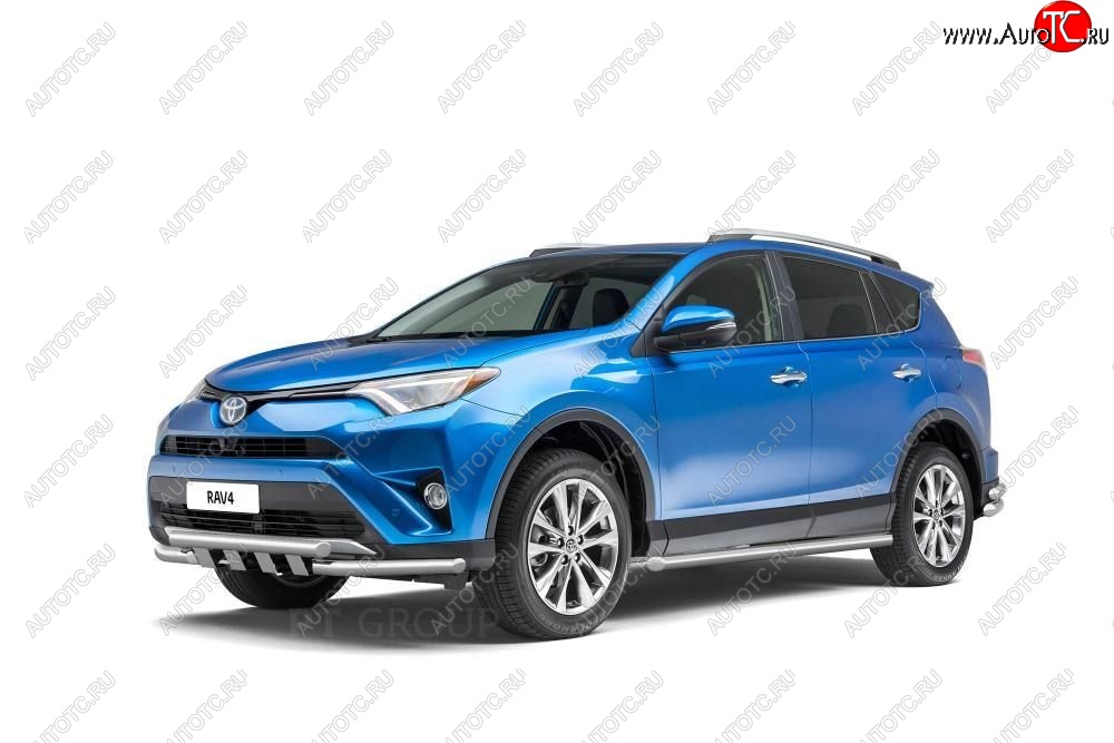 26 239 р. Защита порогов из трубы Ø63 Petroil Tuning  Toyota RAV4  XA40 (2012-2019) 5 дв. дорестайлинг, 5 дв. рестайлинг (Нержавеющая полированная сталь)  с доставкой в г. Набережные‑Челны