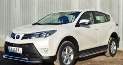 19 749 р. Защита переднего бампера (2 трубыØ63 и 42 мм, нержавейка) SLITKOFF  Toyota RAV4  XA40 (2012-2015) 5 дв. дорестайлинг  с доставкой в г. Набережные‑Челны. Увеличить фотографию 2