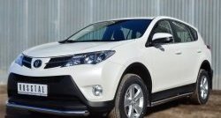 16 299 р. Защита порогов из круглой трубы диаметром 63 мм Russtal Toyota RAV4 XA40 5 дв. дорестайлинг (2012-2015) (Защита порогов с со скосами на торцах (вариант 1))  с доставкой в г. Набережные‑Челны. Увеличить фотографию 4