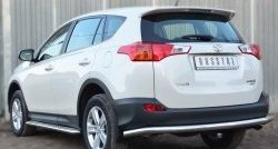 16 849 р. Одинарная защита заднего бампера из трубы диаметром 63 мм SLITKOFF  Toyota RAV4  XA40 (2012-2015) 5 дв. дорестайлинг  с доставкой в г. Набережные‑Челны. Увеличить фотографию 2