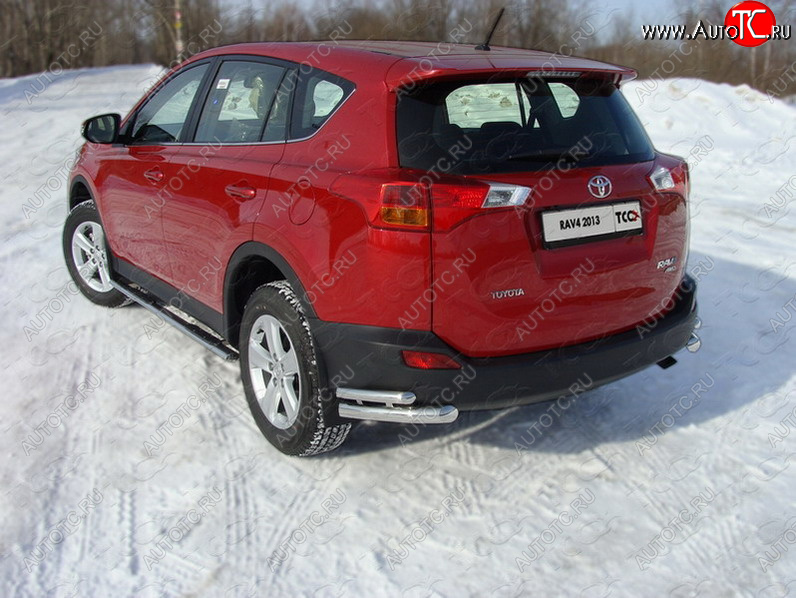 22 999 р. Защита заднего бампера (уголки двойные) ТСС 60,3/42,4 мм  Toyota RAV4  XA40 (2012-2015) 5 дв. дорестайлинг  с доставкой в г. Набережные‑Челны