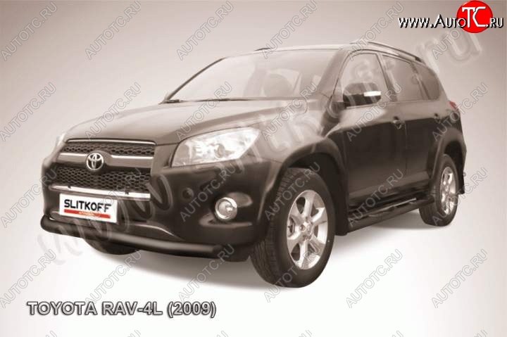 9 449 р. Защита переднего бампера из трубы d76 Slitkoff Toyota RAV4 XA30 5 дв. удлиненный 1-ый рестайлинг (2009-2010) (Цвет: серебристый)  с доставкой в г. Набережные‑Челны