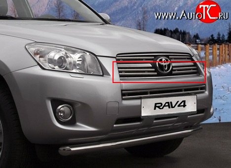 485 р. Декоративные вставки решетки радиатора Novline (нижние, двойные) Toyota RAV4 XA30 5 дв. 2-ой рестайлинг (2010-2013)  с доставкой в г. Набережные‑Челны