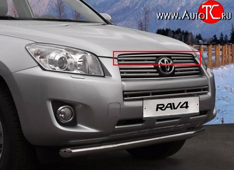 7 799 р. Декоративные вставки решетки радиатора Novline (верхние, двойные) Toyota RAV4 XA30 5 дв. 2-ой рестайлинг (2010-2013)  с доставкой в г. Набережные‑Челны