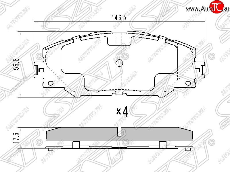 1 329 р. Колодки тормозные SAT (передние)  Toyota RAV4 ( XA305,  XA30,  XA40) (2005-2015) 5 дв. дорестайлинг, 5 дв. 2-ой рестайлинг, 5 дв. удлиненный 2-ой рестайлинг, 5 дв. дорестайлинг  с доставкой в г. Набережные‑Челны