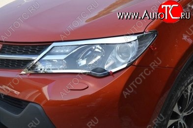 5 349 р. Накладки на фары СТ v2 Toyota RAV4 XA40 5 дв. дорестайлинг (2012-2015) (Неокрашенные)  с доставкой в г. Набережные‑Челны