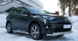 19 499 р. Защита переднего бампера (2 трубыØ42 мм, нержавейка) SLITKOFF  Toyota RAV4  XA40 (2015-2019) 5 дв. рестайлинг  с доставкой в г. Набережные‑Челны. Увеличить фотографию 4