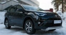 15 999 р. Защита переднего бампера (Ø75х42 мм, нержавейка) Russtal Toyota RAV4 XA40 5 дв. рестайлинг (2015-2019)  с доставкой в г. Набережные‑Челны. Увеличить фотографию 4