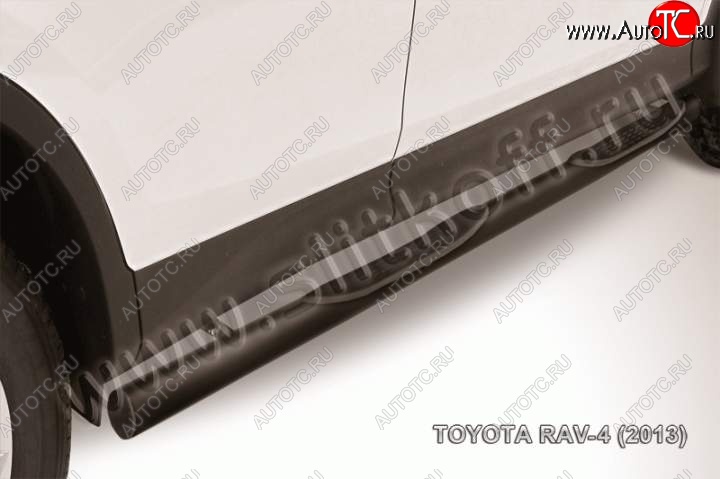 12 499 р. Защита порогов Slitkoff Toyota RAV4 XA40 5 дв. дорестайлинг (2012-2015) (Цвет: серебристый)  с доставкой в г. Набережные‑Челны