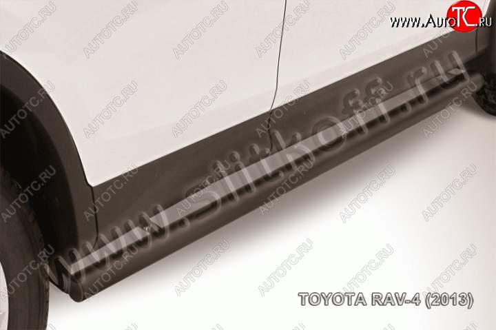 10 699 р. Защита порогов Slitkoff  Toyota RAV4  XA40 (2012-2015) 5 дв. дорестайлинг (Цвет: серебристый)  с доставкой в г. Набережные‑Челны